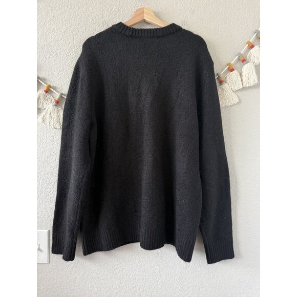 Express Fair Isle Black Knit Crewneck Sweater Cabincore Cozy Geometric NWT Men L - Picture 3 of 9